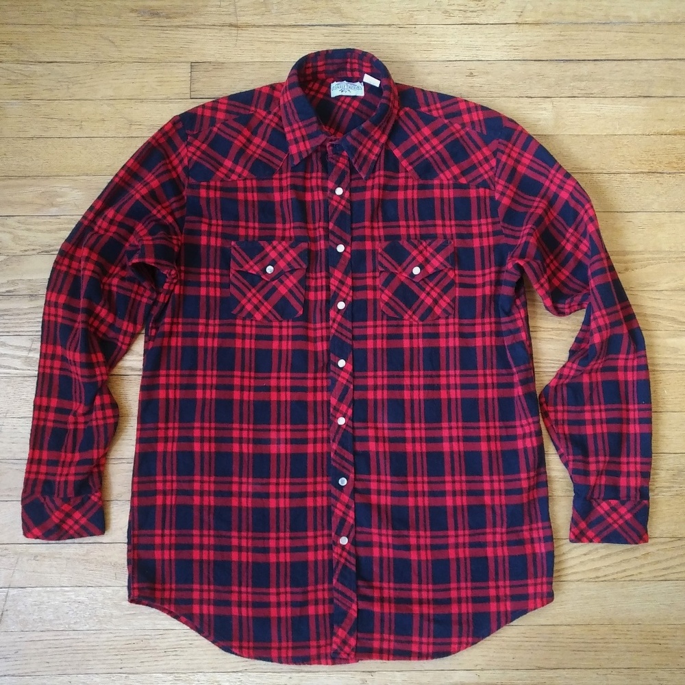 Vintage Red & Navy Flannel